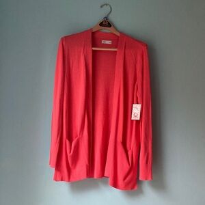 Croft & Barrow Vibrant Coral Open Cardigan